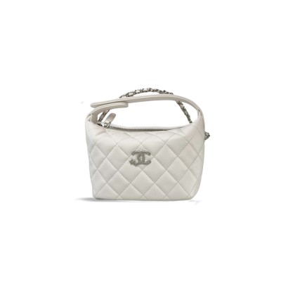CHANEL GRAINED CALFSKIN LUNCHBOX BAGSHOULDERHANDBAG REGULAR SIZE WOMEN'S WHITE (21.5*19*7.5cm) CHANEL GRAINED CALFSKIN LUNCHBOX BAGSHOULDERHANDBAG REGULAR SIZE WOMEN'S WHITE (21.5*19*7.5cm)